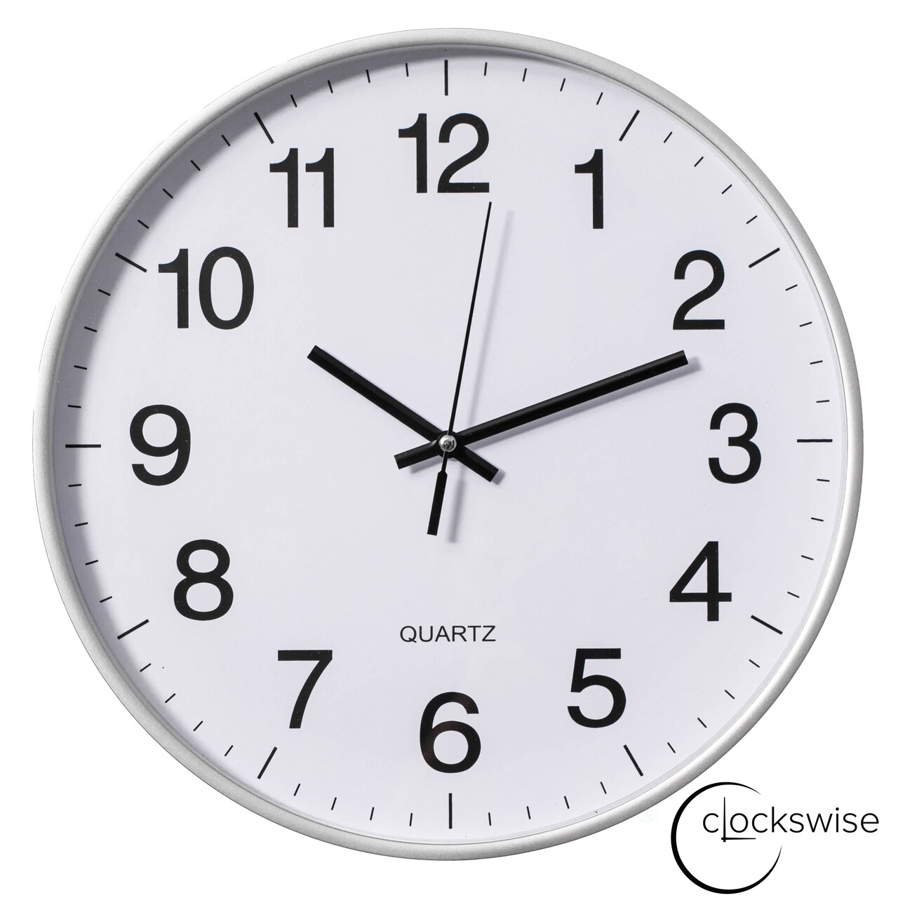 Clockswise Black Analog Clock – Silent, Non-Ticking for Wall, Office Desk, Table and Shelf, Battery-Operated Perfect for Home Office, Farmhouse Kitchen Decor, Bathroom, School and Bedroom Decor